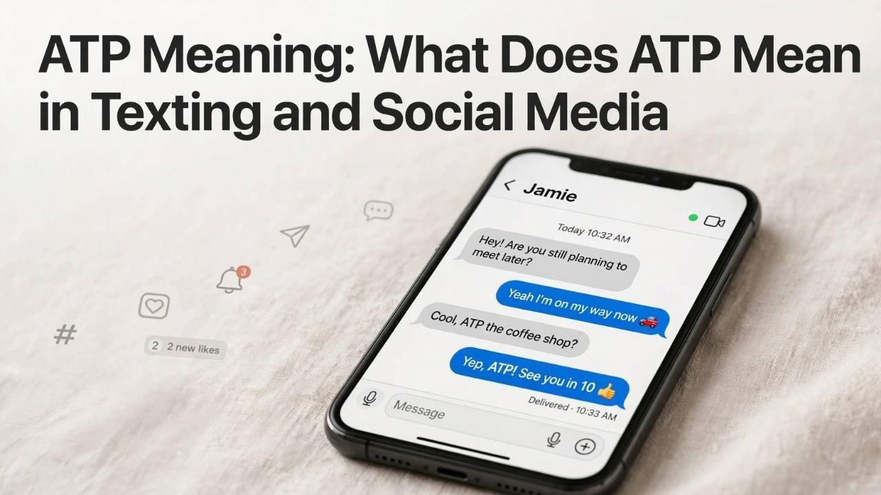 If you’ve seen “ATP” in a text message, chat, comment, or social media post, it usually means “at this point.” People use this texting abbreviation to describe their current situation, feeling, opinion, or decision.