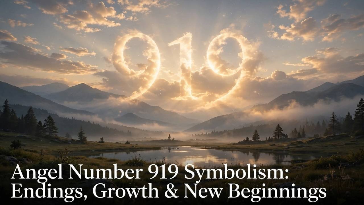 Angel Number 919 Symbolism centers on completion, personal growth, and new beginnings.