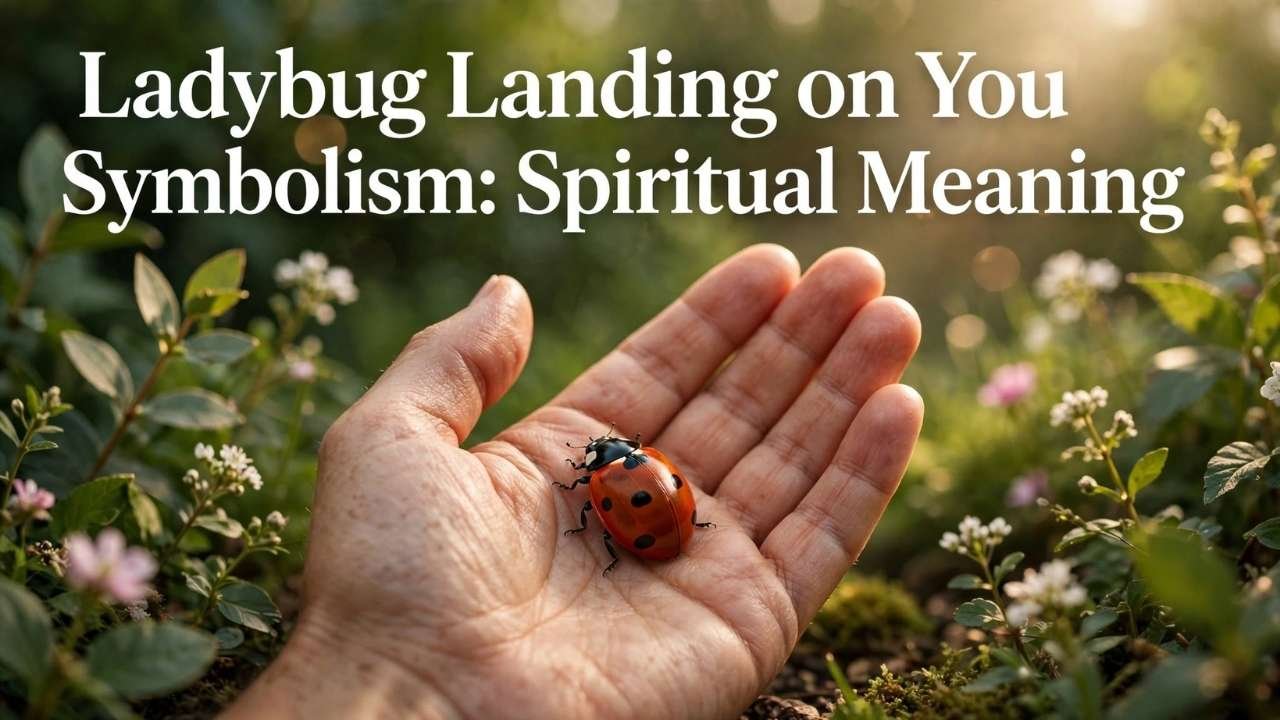The symbolism of a ladybug landing on you usually centers on good fortune and hope. Some spiritual traditions view the encounter as a gentle sign of protection, guidance, renewal, or a fresh start.