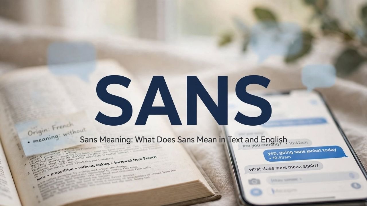 The sans meaning is simple: “without” or “in the absence of something.”