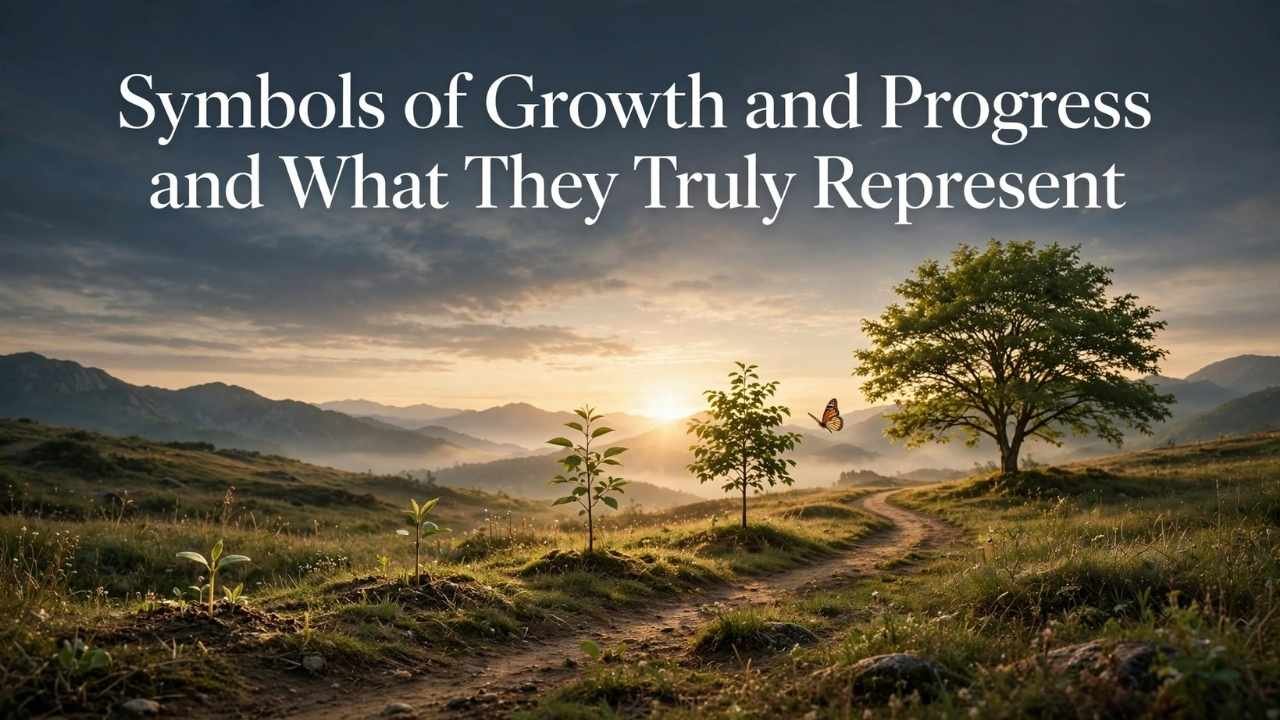 Symbols of growth and progress can represent the many ways people change, develop, and move forward in life.