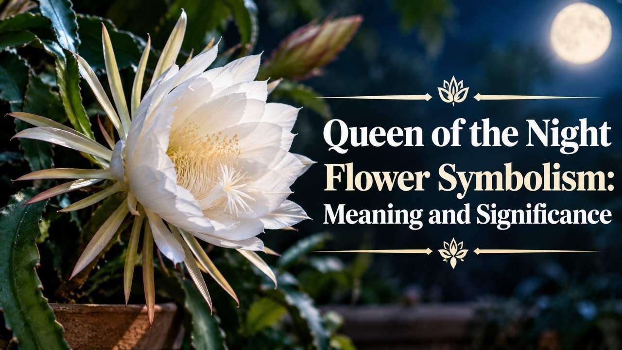 The Queen of the Night flower symbolism is closely connected with mystery, rare beauty, transformation, and the short-lived nature of beautiful moments.