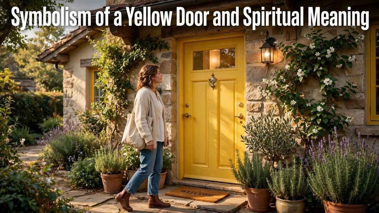 The Symbolism of a Yellow Door often represents happiness, hope, optimism, confidence, creativity, light, and positive energy